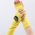 Long Arm Warmers Halloween Candy-Colored Long Knit Gloves