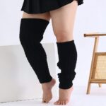 Long Knee-High Leg Warmers Plus Size Cable Twist Knit Warm Leg Warmers