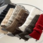 Long Knee-High Leg Warmers Classic Versatile Knee-High Cable Knit Leg Warmers