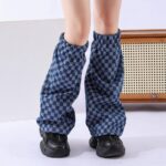 Long Knee-High Leg Warmers Bestseller Denim Stripe & Plaid Knee-High Leg Warmers