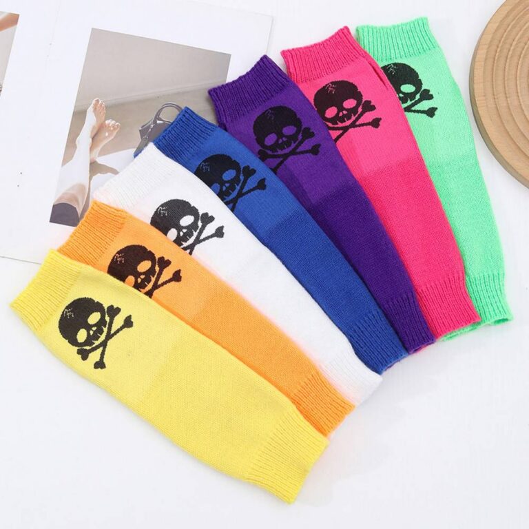 Long Arm Warmers Halloween Candy-Colored Long Knit Gloves