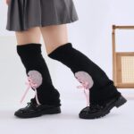 Long Knee-High Leg Warmers Fashion Cable Knit Heart Flare Cuff Leg Warmers