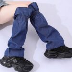 Long Knee-High Leg Warmers Classic Versatile Denim Boot Leg Warmers