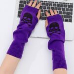 Long Arm Warmers Halloween Candy-Colored Long Knit Gloves