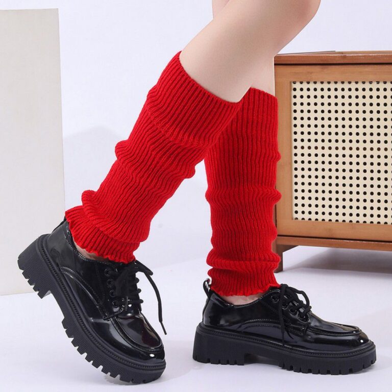 Short Leg Warmers Solid Color Ruffle-Trim Short Leg Warmers