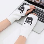 Short Fingerless Gloves Halloween Candy-Colored Short Knit Gloves