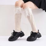 Long Knee-High Leg Warmers Japanese Sweet Lace Bow Leg Warmers