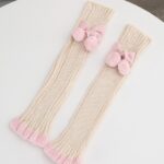 Long Knee-High Leg Warmers Two-Tone Bowknot JK Leg Warmers