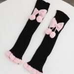 Long Knee-High Leg Warmers Two-Tone Bowknot JK Leg Warmers