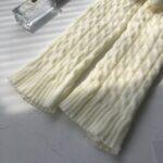 Long Knee-High Leg Warmers Sweet & Cute Cable-Knit Pom-Pom Leg Warmers
