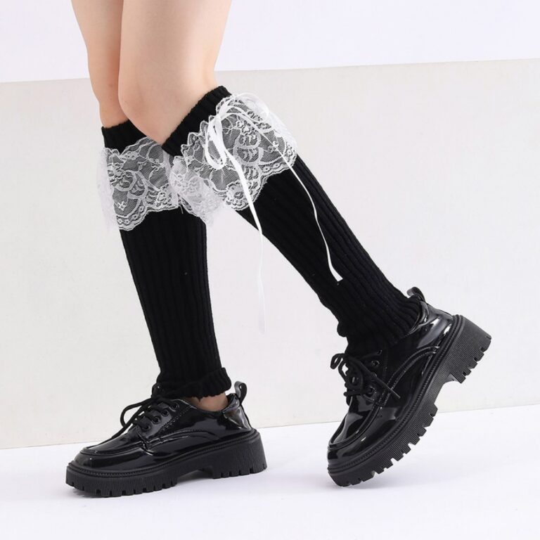 Long Knee-High Leg Warmers Japanese Sweet Lace Bow Leg Warmers