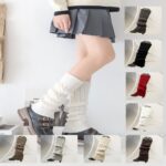 Long Knee-High Leg Warmers Classic Versatile Knee-High Cable Knit Leg Warmers