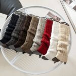 Long Knee-High Leg Warmers Classic Versatile Knee-High Cable Knit Leg Warmers