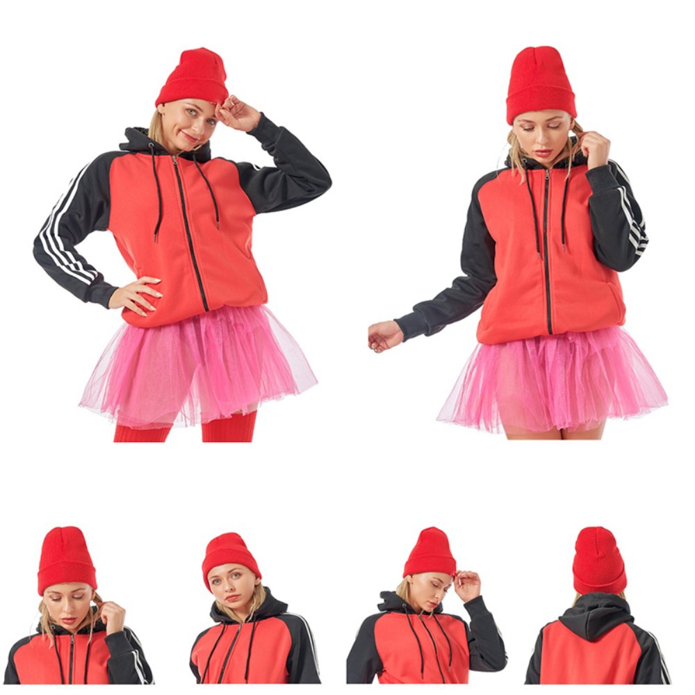Long Knee-High Leg Warmers Fluorescent Candy-Colored Plain Knit Beanie
