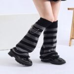 Long Knee-High Leg Warmers Best-Selling Bell-Mouth Solid & Striped Leg Warmers