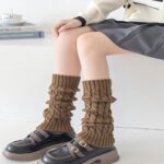 Long Knee-High Leg Warmers Classic Versatile Knee-High Cable Knit Leg Warmers