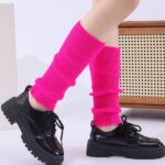Short Leg Warmers Solid Color Ruffle-Trim Short Leg Warmers