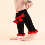 Long Knee-High Leg Warmers Two-Tone Bowknot JK Leg Warmers