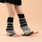 Long Knee-High Leg Warmers Flare Cuff Star Knit Boot Leg Warmers