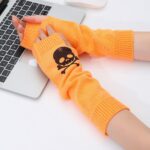 Long Arm Warmers Halloween Candy-Colored Long Knit Gloves