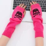 Long Arm Warmers Halloween Candy-Colored Long Knit Gloves