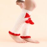 Long Knee-High Leg Warmers Two-Tone Bowknot JK Leg Warmers