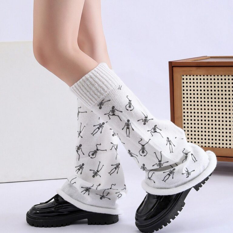 Long Knee-High Leg Warmers New Bell-Mouth Skull Leg Warmers
