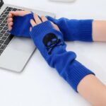 Long Arm Warmers Halloween Candy-Colored Long Knit Gloves