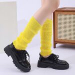 Short Leg Warmers Solid Color Ruffle-Trim Short Leg Warmers