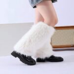 Long Knee-High Leg Warmers Furry Knee-High Warm Leg Warmers