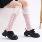 Long Knee-High Leg Warmers Japanese Sweet Lace Bow Leg Warmers