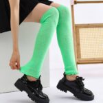 Long Knee-High Leg Warmers Lightweight Holiday Candy-Colored Leg Warmers