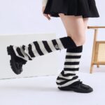 Long Knee-High Leg Warmers Best-Selling Bell-Mouth Solid & Striped Leg Warmers