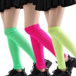 Long Knee-High Leg Warmers Lightweight Holiday Candy-Colored Leg Warmers