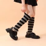 Long Knee-High Leg Warmers 40cm Striped Knee-High Leg Warmers
