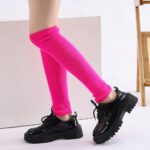 Long Knee-High Leg Warmers Lightweight Holiday Candy-Colored Leg Warmers