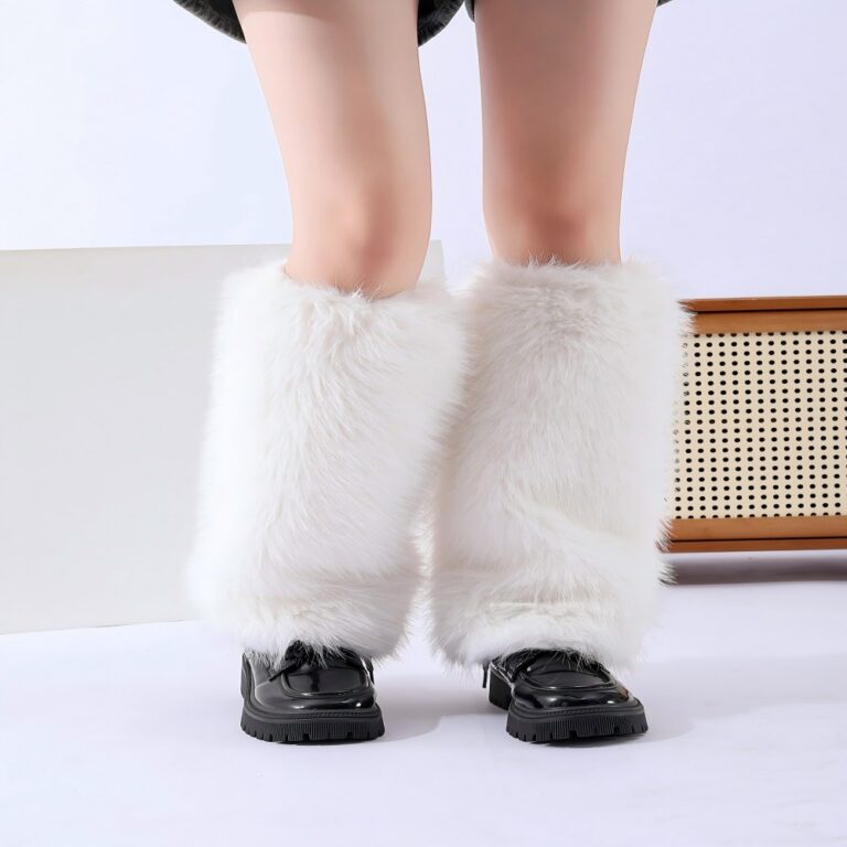 Long Knee-High Leg Warmers Furry Knee-High Warm Leg Warmers
