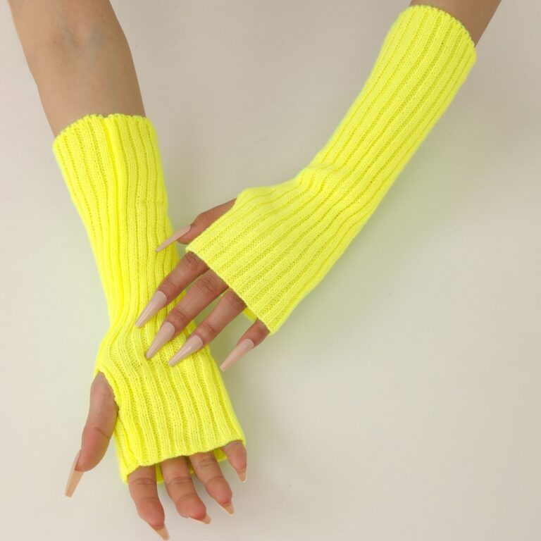 Long Arm Warmers New Rainbow Fluorescent Striped Ankle Socks