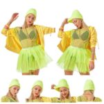 Long Knee-High Leg Warmers Fluorescent Candy-Colored Plain Knit Beanie