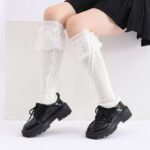 Long Knee-High Leg Warmers Japanese Sweet Lace Bow Leg Warmers