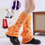 Long Knee-High Leg Warmers New Bell-Mouth Skull Leg Warmers