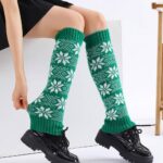 Long Knee-High Leg Warmers Snowflake Christmas Jacquard Leg Warmers
