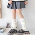 Long Knee-High Leg Warmers Classic Versatile Knee-High Cable Knit Leg Warmers