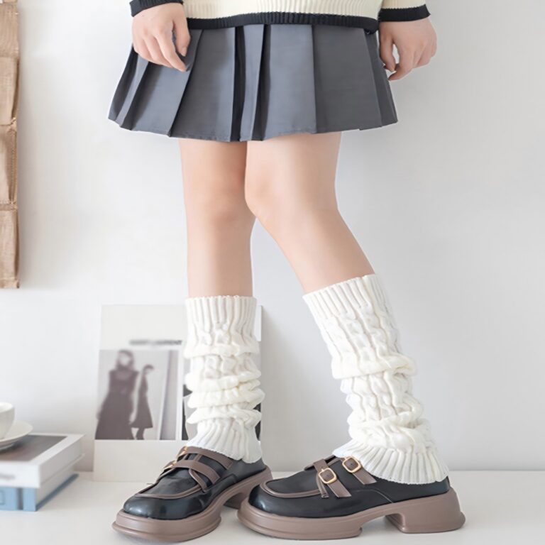 Long Knee-High Leg Warmers Classic Versatile Knee-High Cable Knit Leg Warmers