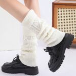 Long Knee-High Leg Warmers Best-Selling Jacquard Orchid Warm Leg Warmers
