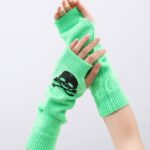 Long Arm Warmers Halloween Candy-Colored Long Knit Gloves